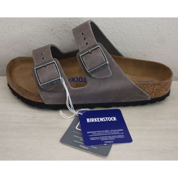 Birkenstock Women Sz 5 Faded Khaki Arizona Soft Footbed Oiled Leather Sandal - Picture 4 of 9